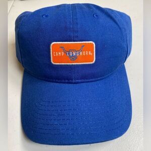 NWT Blue Adjustable Baseball Cap Hat with Camp Longhorn Patch